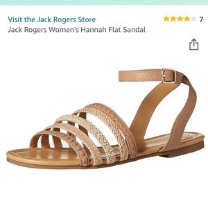 Jack Rogers Hannah Flat Sandal in Buff, size 6.5